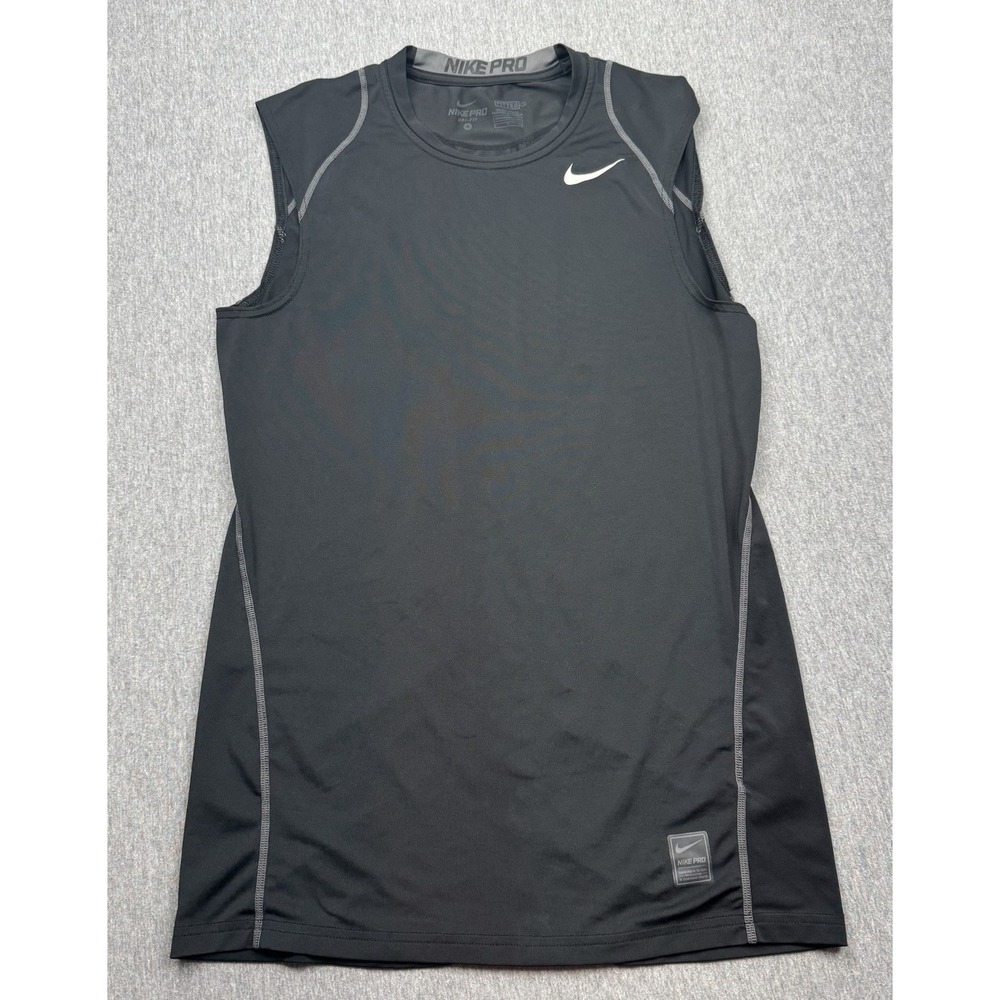 Nike Pro Fitted Sleeveless Shirt Mens S Black Compression Tank‎ Top Gym